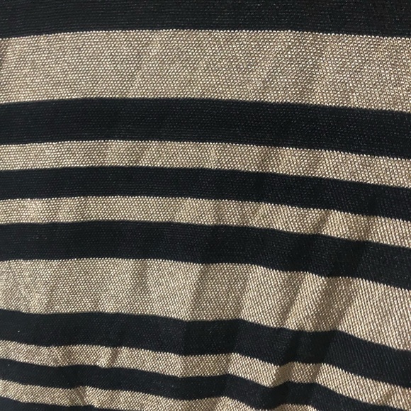 ❤️Rag & Bone New York Metallic Gold Lame Long Sleeve Cropped Top Striped XS - Picture 3 of 6